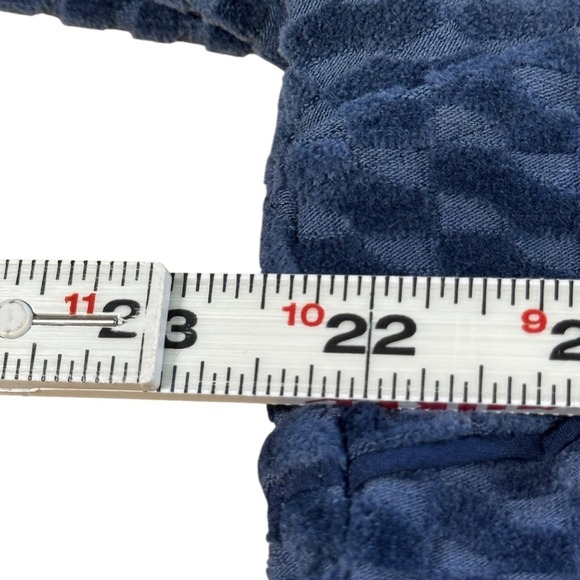 Lululemon RARE Bomber Full Zip Jacket L Blue Textured EUC Sporty Preppy Athletic - Picture 5 of 6